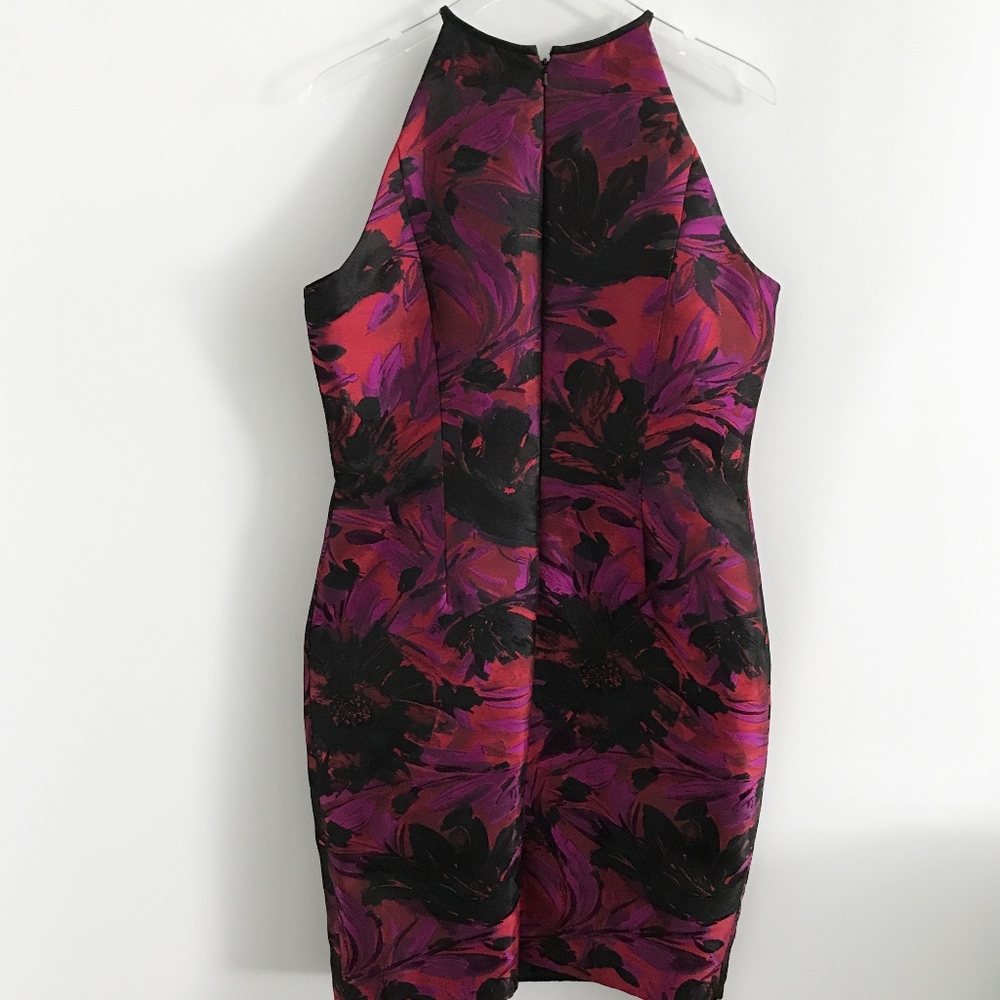 ✨sold✨ carmen marc valvo • magenta fringe dress - Picture 5 of 8